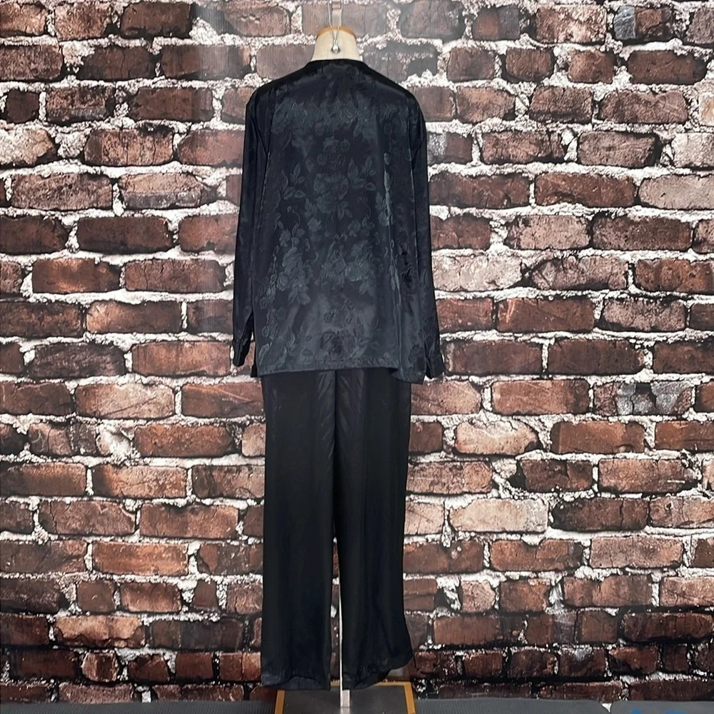 Inner Most PJ Set Women's L Large Black Floral Pajama Top & Bottom Long Sleeve - Picture 10 of 17